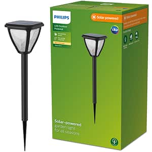 Lampa solara Philips Vapora, 1.5W, 200lm, IP44, plastic, negru