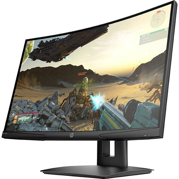 Monitor Gaming curbat LED VA HP X24c, 23.6", Full HD, 144Hz, AMD FreeSync, negru