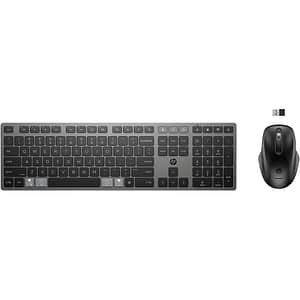 Kit tastatura si mouse wireless HP 720 Multi-device, Bleutooth, USB, negru-gri