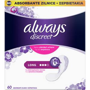 Absorbante incontinenta ALWAYS Discreet Liners Large, 60 buc