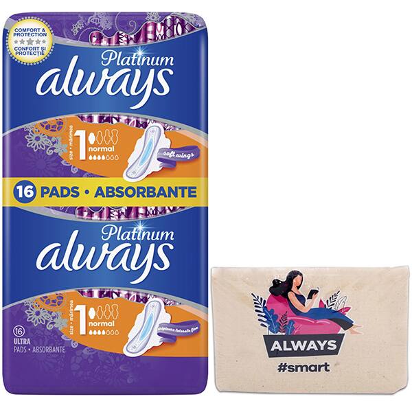 Absorbante ALWAYS Duo Platinum Size 1, 16buc + Pouch
