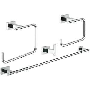 Set accesorii baie GROHE Cube Master 4in1 40778001, 4 accesorii, crom