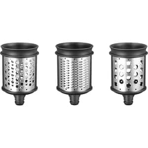 Set 3 cilindri pentru feliat maruntit KITCHENAID 5KSMEMVSC, 3 conuri, argintiu-negru