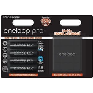 Acumulatori PANASONIC Eneloop Pro LR6/AA, 2500mAh, 4 bucati + cutie depozitare