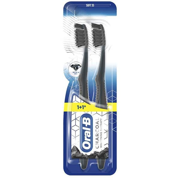 Set 2 Periute De Dinti ORAL-B Charcoal Whitening Therapy Soft, Negru