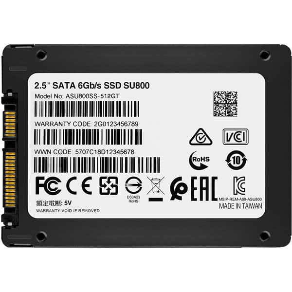 Solid-State Drive (SSD) ADATA SU800, 256GB, SATA3, 2.5", ASU800SS-256GT-C