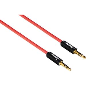Cablu audio HAMA 14151, Jack 3.5mm, 0.5m, negru-rosu