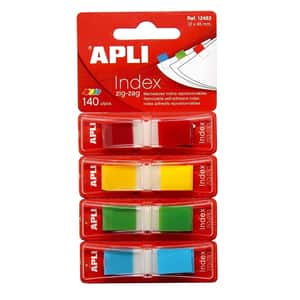 Index APLI Pop-up, 12 x 45 mm, hartie, plastic, 4 x 35 file, diverse culori
