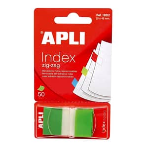 Index APLI Pop-up, 25 x 45 mm, hartie, plastic, 50 file, verde