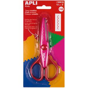 Foarfeca ergonomica APLI, 13 cm, rosu-roz