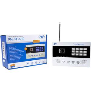 Kit sistem de alarma wireless PNI PG2710, linie terestra, alb-negru