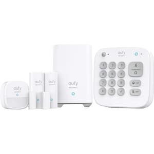 Kit sistem de alarma wireless smart EUFY Security T8990321, senzor miscare, 2 x senzori intrare, tastatura, alb