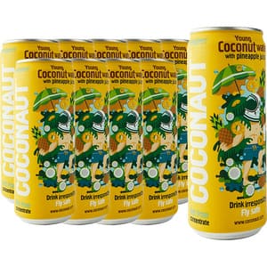 Bautura racoritoare necarbogazoasa QUEST FOOD Young Coconut Water & Pineapple Juice bax 0.32L x 12 doze
