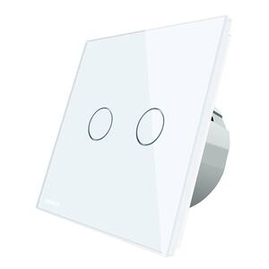 Intrerupator touch dublu draperie LIVOLO VL-C702W-11, incastrat, 5A, alb