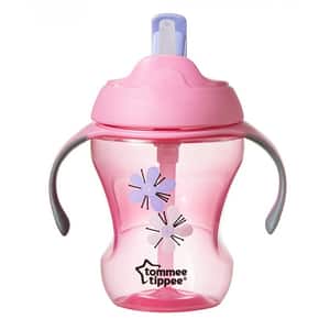 Cana cu pai TOMMEE TIPPEE Easy drink TT0077, 6 luni+, 230 ml, roz-portocaliu