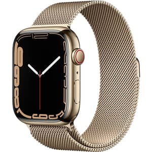 APPLE Watch Series 7, GPS + Cellular, 41mm Gold Stainless Steel Case, Gold Milanese Loop
