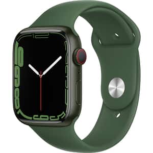 APPLE Watch Series 7, GPS + Cellular, 45mm Green Aluminium Case, Clover Sport Band 