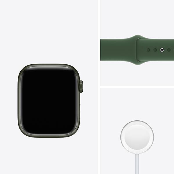 APPLE Watch Series 7, GPS, 45mm Green Aluminium Case, Clover Sport Band 