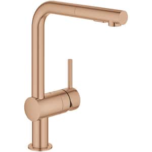 Baterie bucatarie GROHE Minta 30274DL0, dus extractibil, metal, bronz mat