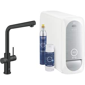 Baterie bucatarie cu unitate de racire si filtru GROHE Blue Home 31454KS1, alama, negru