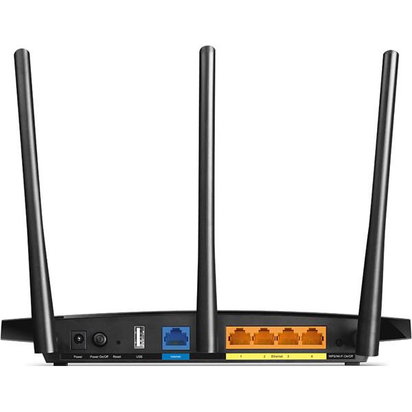 Router Wireless Gigabit TP-LINK Archer A9 AC1900, Dual-band 600 + 1300 Mbps, USB 2.0, negru
