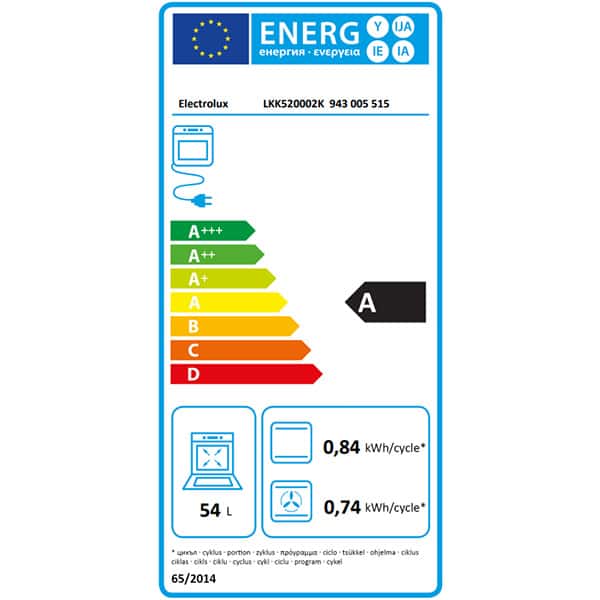 Aragaz ELECTROLUX LKK520002K, 4 arzatoare, Gaz + Electric, L 50 cm, Grill, negru