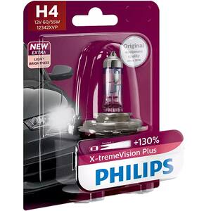 Bec auto PHILIPS Xtreme Vision+ , 130%, H4, 3600K, 60/55W, 1 buc