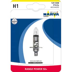 Bec auto halogen pentru far NARVA Range Power, +50%, H1, 12V, 55W, P14.5S, 1 bucata