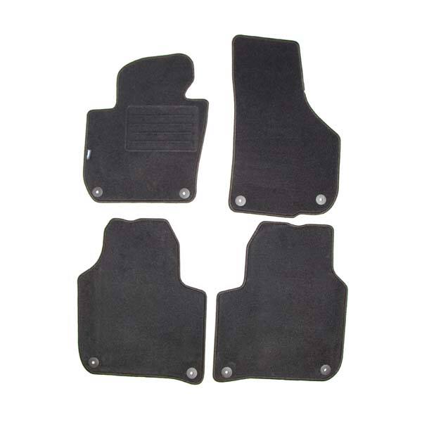 Alfombrillas De Felpa Con Borde De Carbono PVC Para Skoda Superb II (3T) 2008-2015 - Color Negro, Fabricante Texer