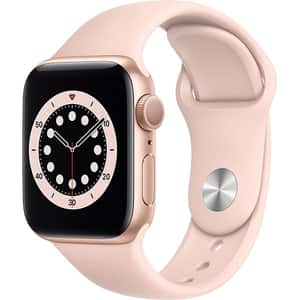 APPLE Watch Series 6, 40mm Gold Aluminium Case, Pink Sand Sport Band