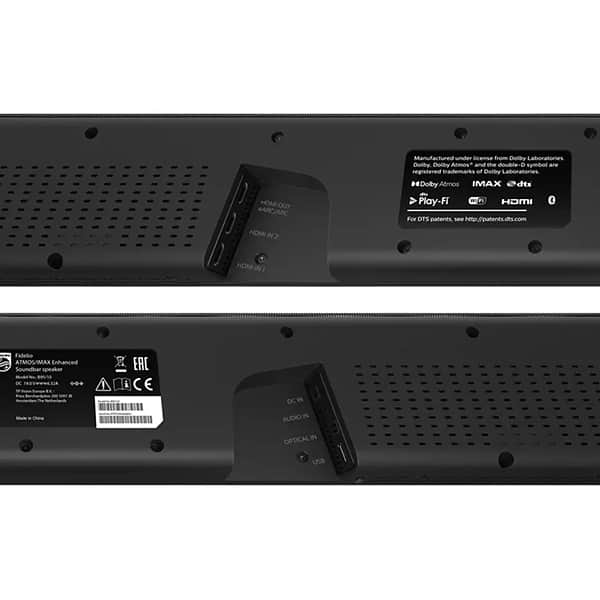 Soundbar PHILIPS B95/10, 5.1.2, 410W RMS, Bluetooth, Subwoofer wireless, Dolby, negru