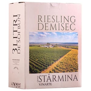 Vin alb demisec Vinarte Castel Starmina Riesling, 3L, Bag in Box