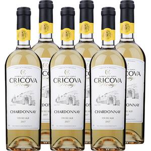 Vin alb sec Cramele Cricova Prestige Chardonnay 2018, 0.75L, 6 sticle