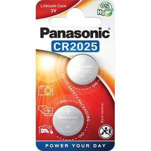 Baterii PANASONIC Lithium Coin CR-2025L, 2 bucati