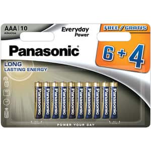 Baterii PANASONIC Everyday Power LR03/AAA, 10 bucati 6+4 bucati