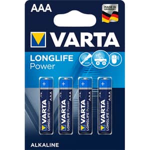Baterii alcaline AAA VARTA Longlife Power, 4 bucati
