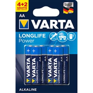 Baterii alcaline AA VARTA Longlife Power, 4+2 bucati