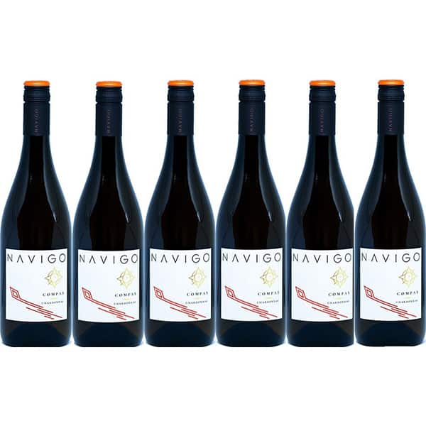 Vin alb sec Crama Navigo Compas Chardonnay 2021, 0.75L, 6 sticle