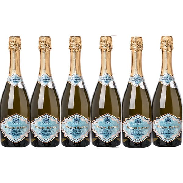 Vin spumant alb The Iconic Estate Rhein Extra Brut Imperial, 0.75L, bax 6 sticle