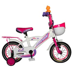 Bicicleta copii RICH BABY TC-03, 12", alb/roz