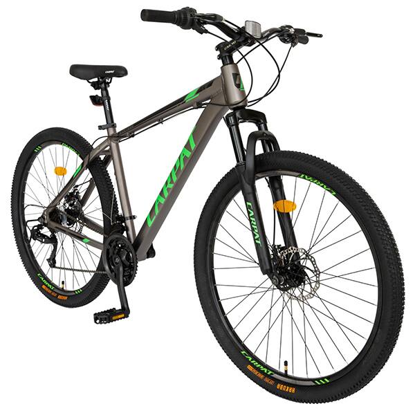 Bicicleta MTB CARPAT C2799A, 27.5", aluminiu, gri-negru-verde