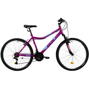 Bicicleta MTB DHS Terrana 2604, roata 26", 18 viteze, schimbator Shimano, frana V-brake, violet