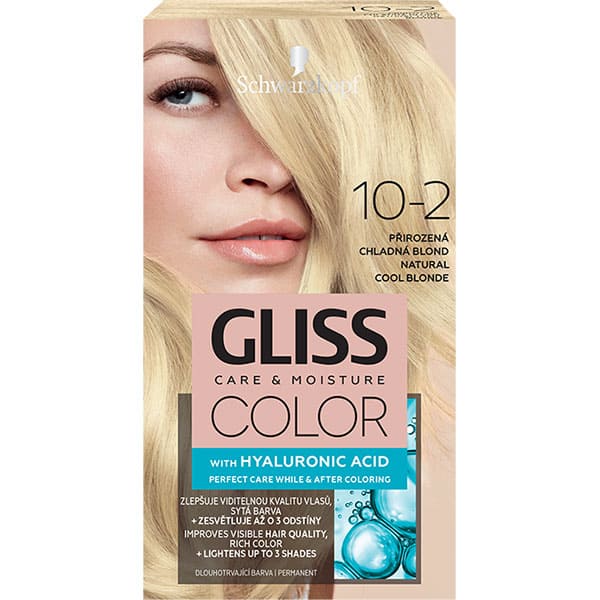 Vopsea de par SCHWARZKOPF Gliss Color, 10-2 Blond Rece Natural, 143ml