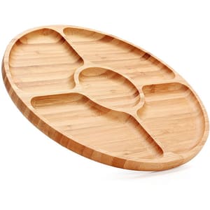Platou din lemn de bambus pentru servire ZOKURA Z1100, 28cm, bambus, maro