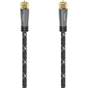 Cablu Coaxial HAMA 205077, 1.5m, placat aur, negru