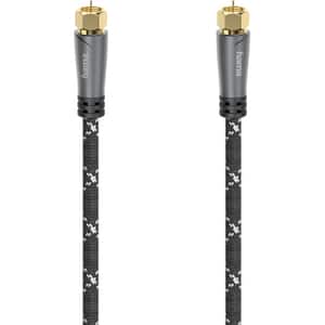Cablu Coaxial HAMA 205078, 3m, placat aur, negru