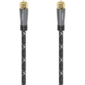 Cablu Coaxial HAMA 205079, 5m, placat aur, negru