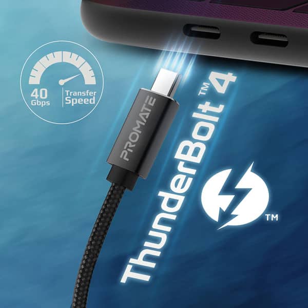 Cablu Thunderbolt 4 PROMATE PrimeLink-C40, 1m, negru