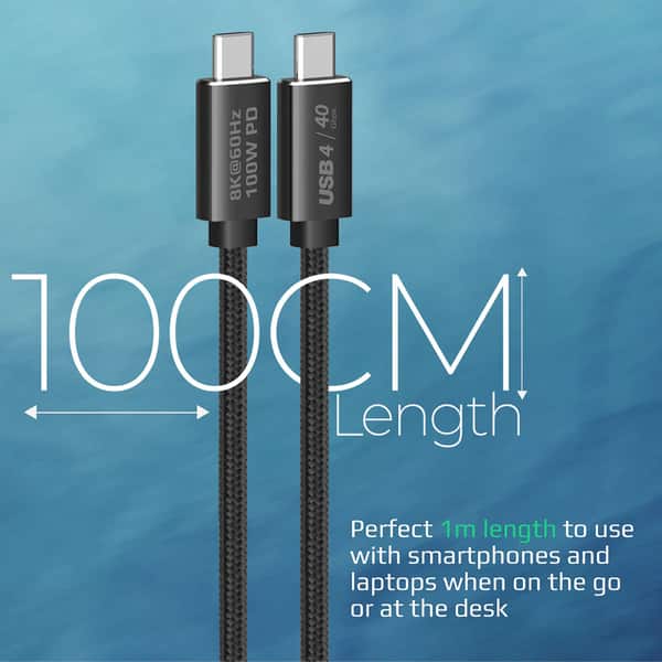 Cablu Thunderbolt 4 PROMATE PrimeLink-C40, 1m, negru