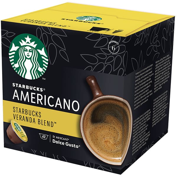 Capsule cafea STARBUCKS Americano Veranda Blend compatibilitate cu Nescafe Dolce Gusto 12451698, 12 capsule, 102g